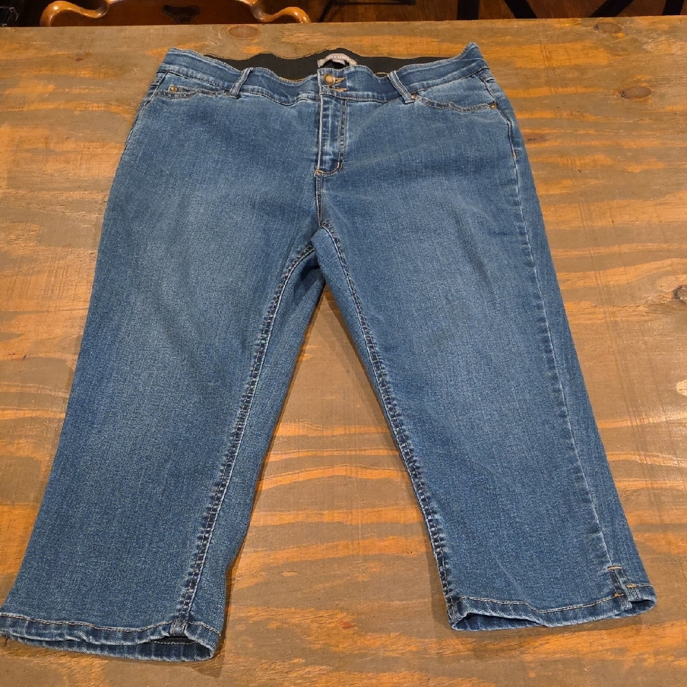 Jessica London Blue Cropped Stretch Jeans